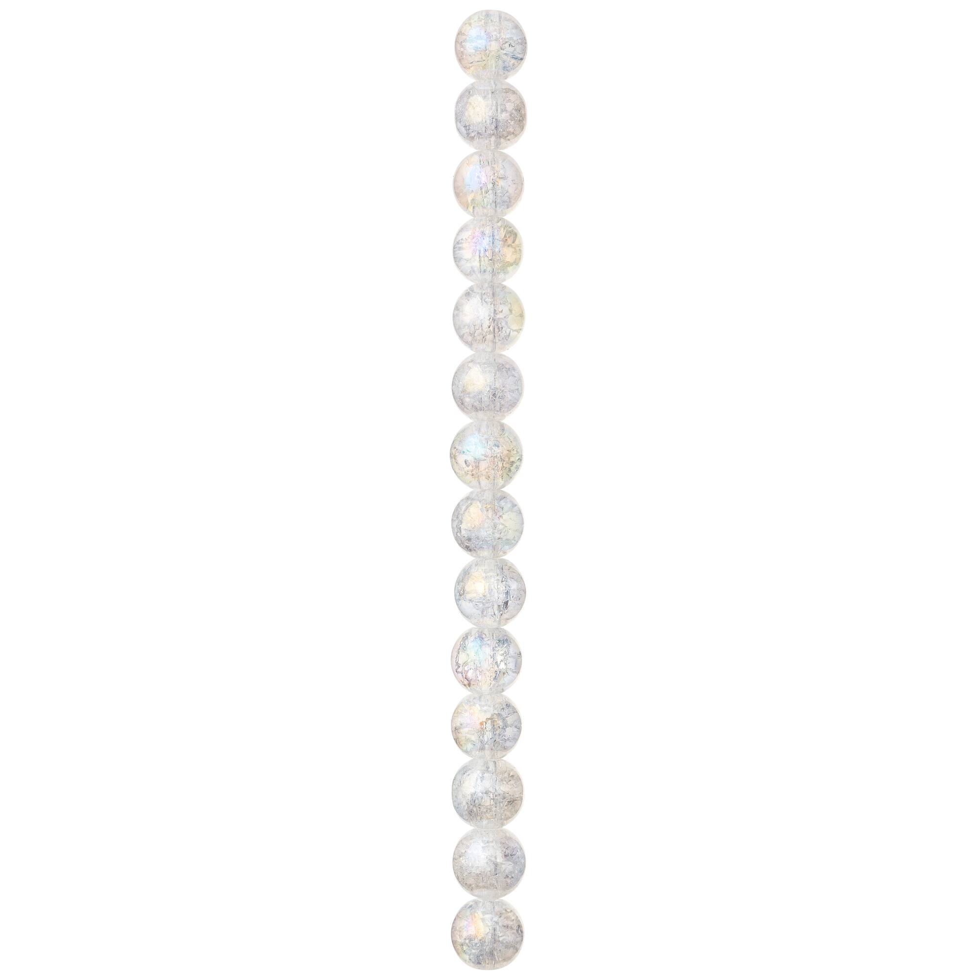 Aurora Borealis Round Crackle Quartz Beads, 12mm by Bead Landing™